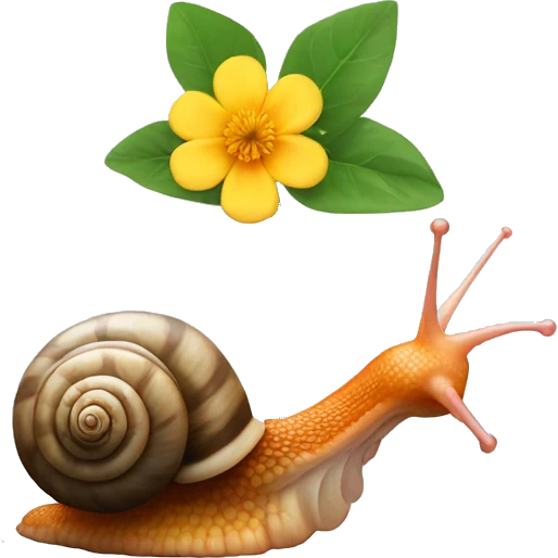 snail with a flower on its head  emoji