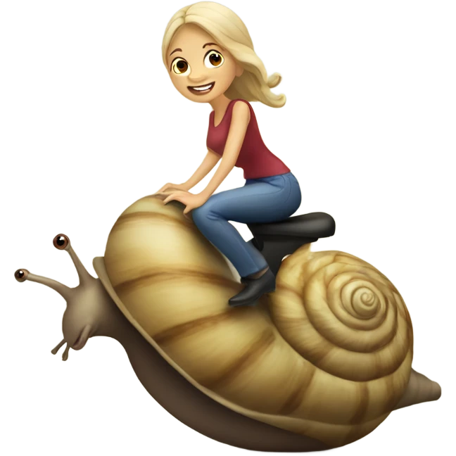 Caucasian Woman riding a snail emoji