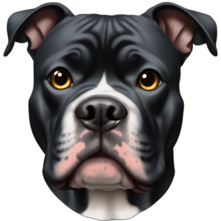 All Black American bully with cropped ears emoji
