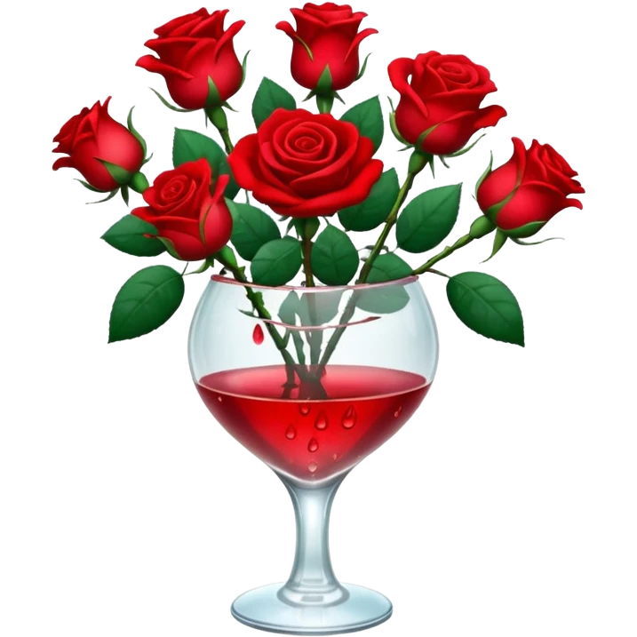 Roses in a glass vase emoji