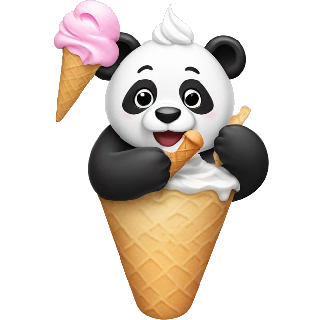 Panda eating ice cream emoji