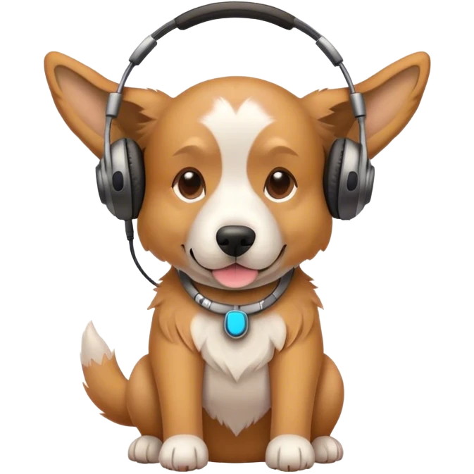 Dog wearing headphones emoji