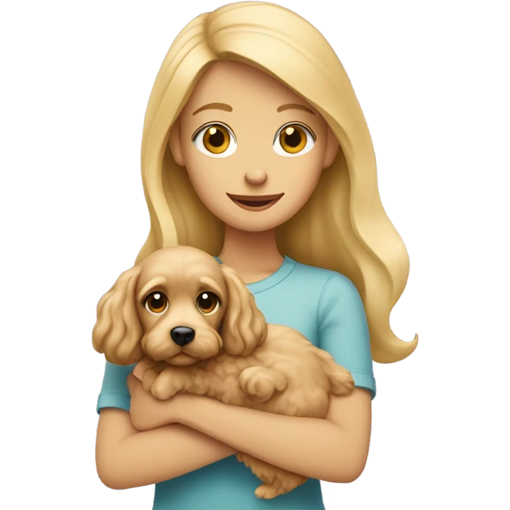 Blonde girl with cockapoo emoji