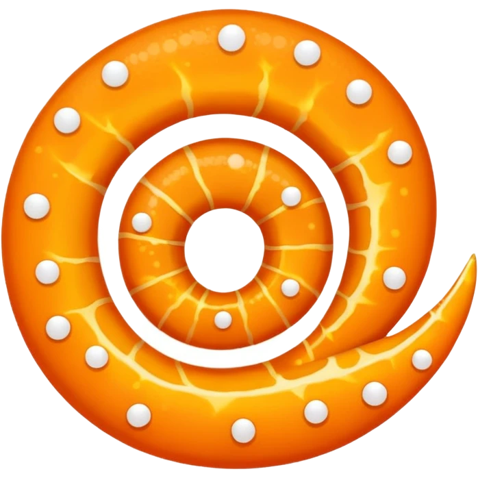 A glowing orange spiral filled with dots emoji