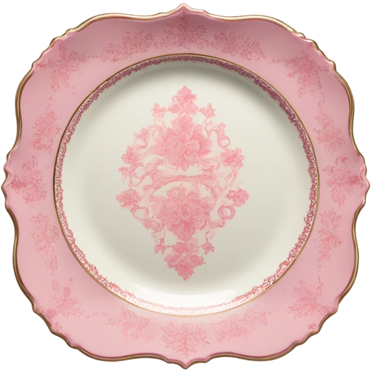 vintage rococo highly detailed pink plate emoji