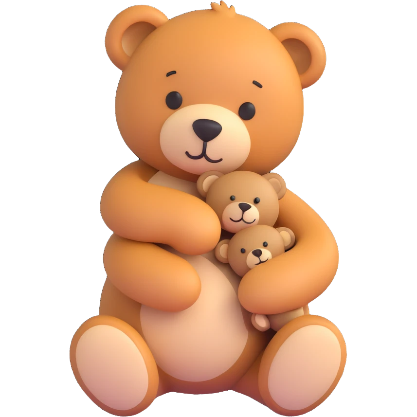 Teddy hugging another teddy emoji