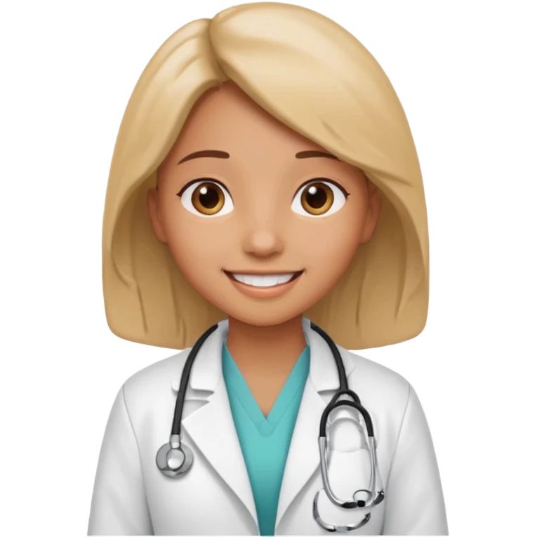 Niña realizando su sueño de ser doctora emoji