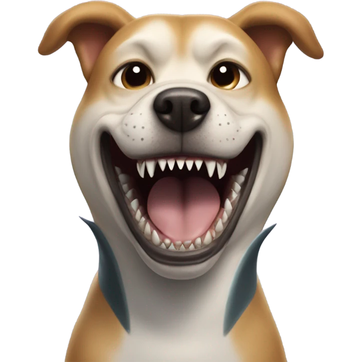 Dog with shark face emoji