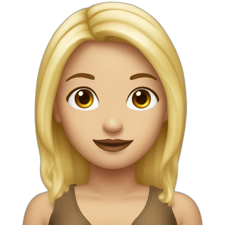 Femme blonde avec les yeux marrons emoji