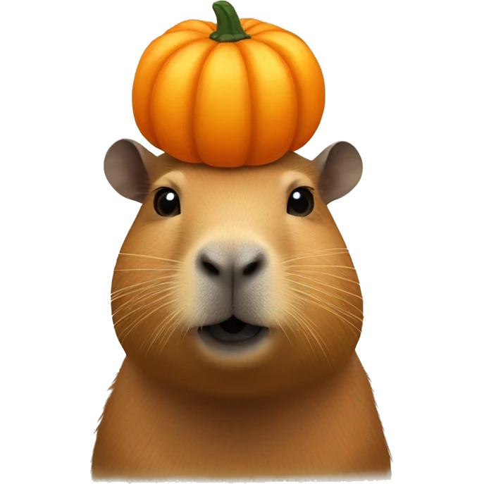 Capybara with pumpkin on head emoji