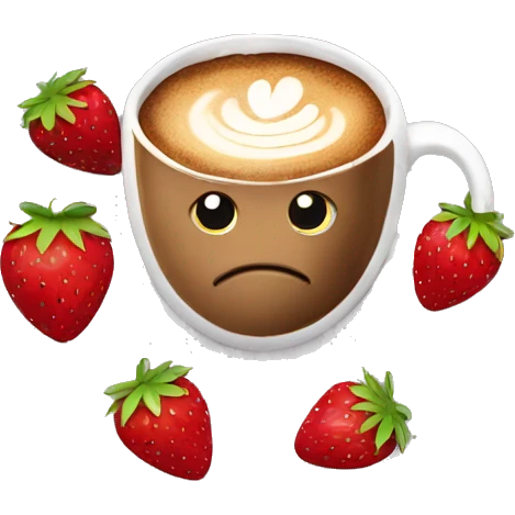Coffee with strawberries emoji