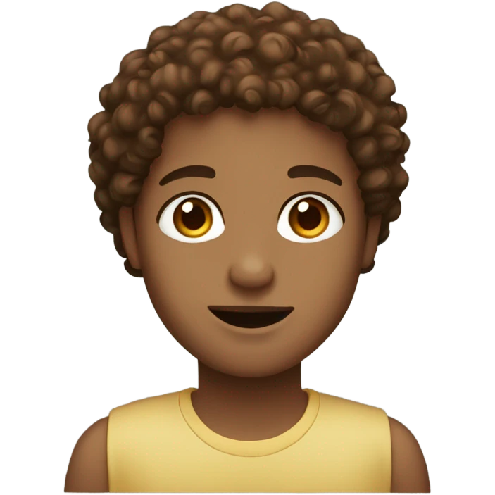 Brown curly hair with hazel eyes  emoji