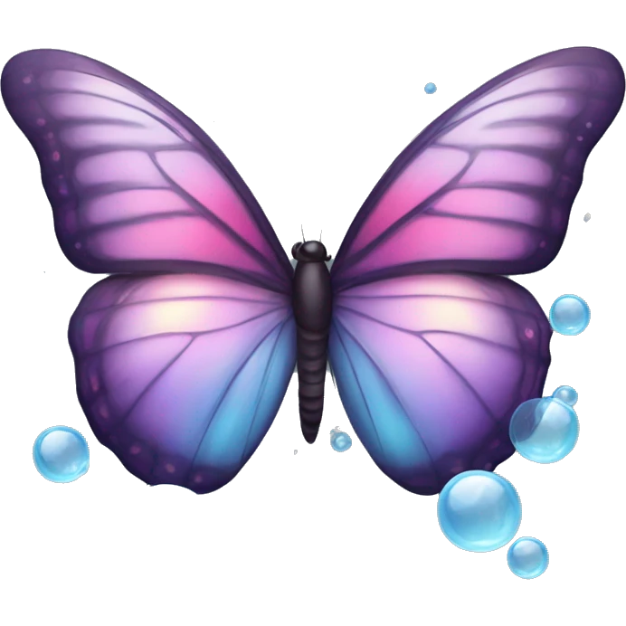 butterfly with soap bubbles in the siren emoji