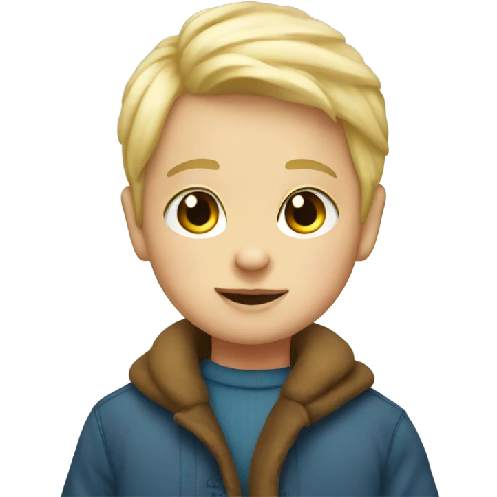 blonde babyboy wearing mittens emoji