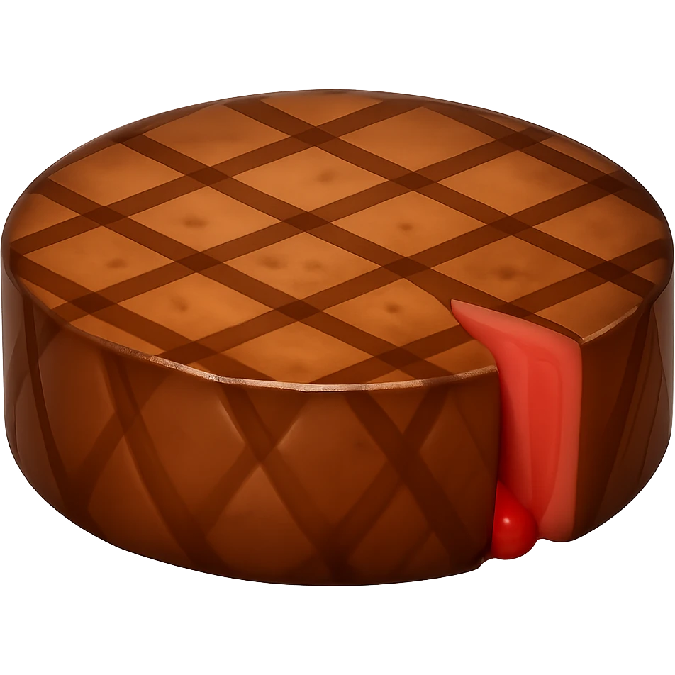 Remove the potatoes and simplify the details to show just a plain steak in emoji style with no background. emoji