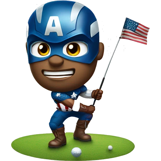 Captain America golfing emoji