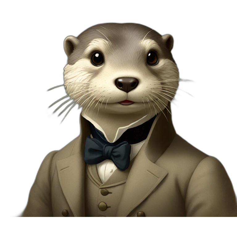 a gentleman otter in a 19th century portrait emoji