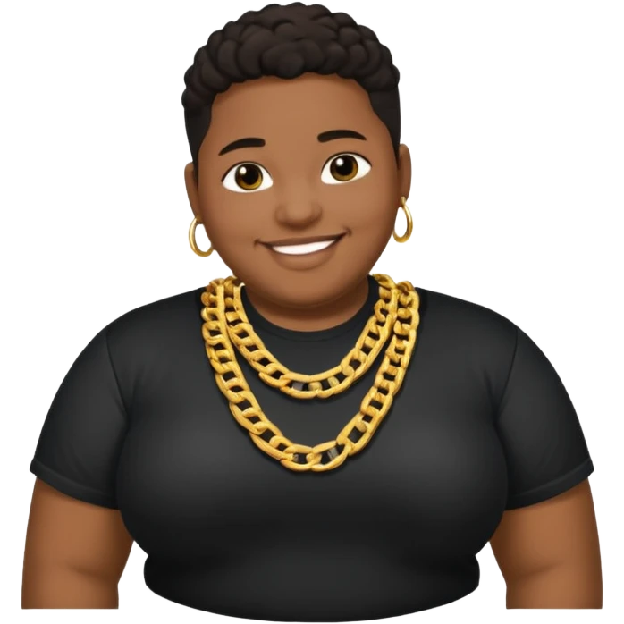 una persona gorda negra y prohibido emoji