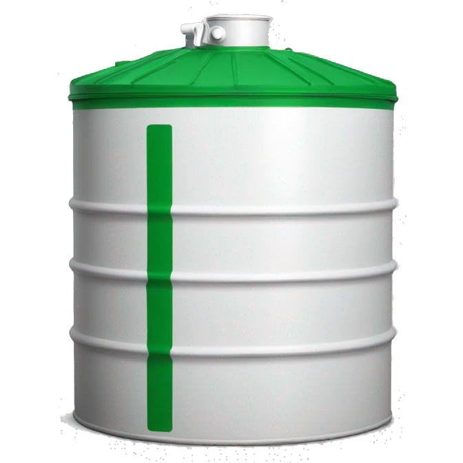 white oil tank with a green lid. With  Johnson Oil written on it emoji