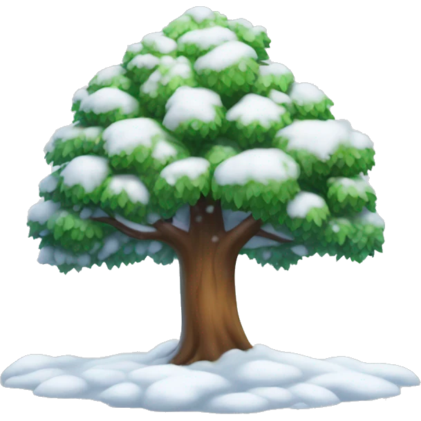 tree with snow emoji