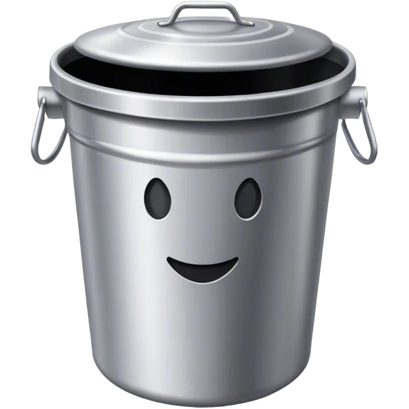 Steel garbage can emoji