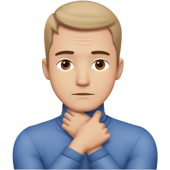 crossed arms holding neck guy emoji