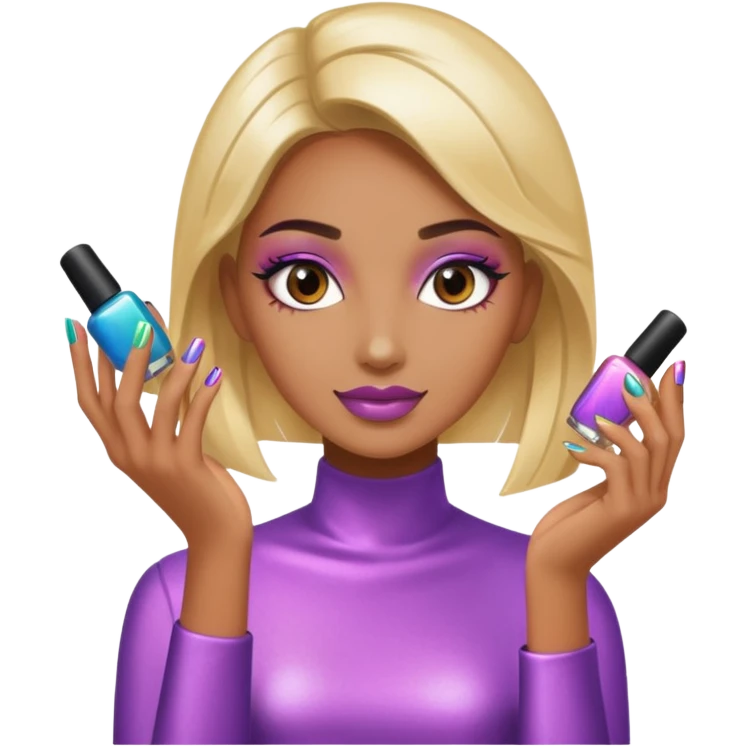 futuristic female nail artist emoji