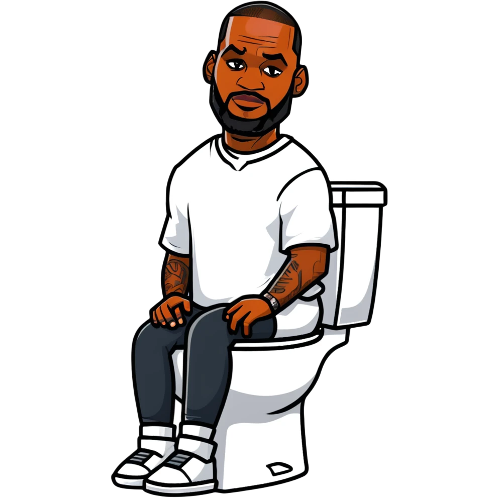 LeBron James sitting on a toilet emoji