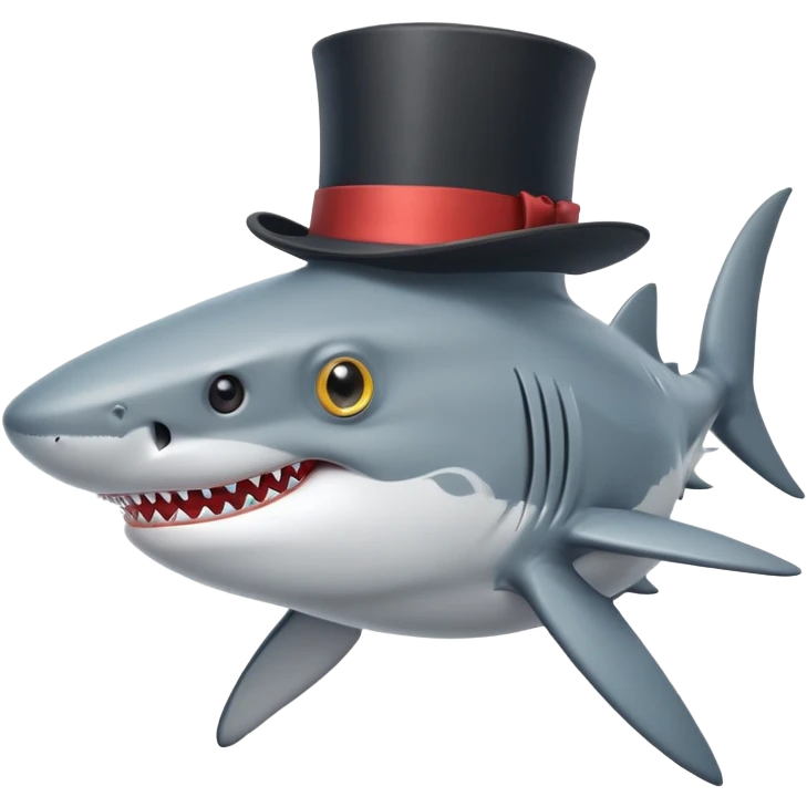 shark wearing a top hat and monocle emoji