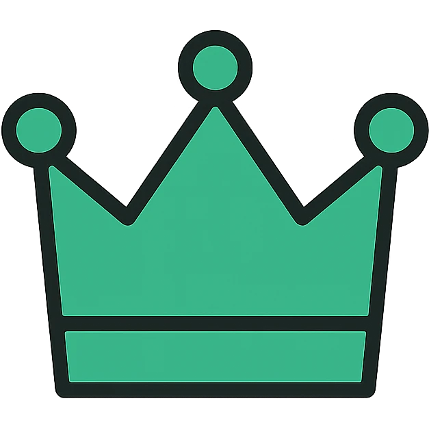 green and black crown flat color style emoji