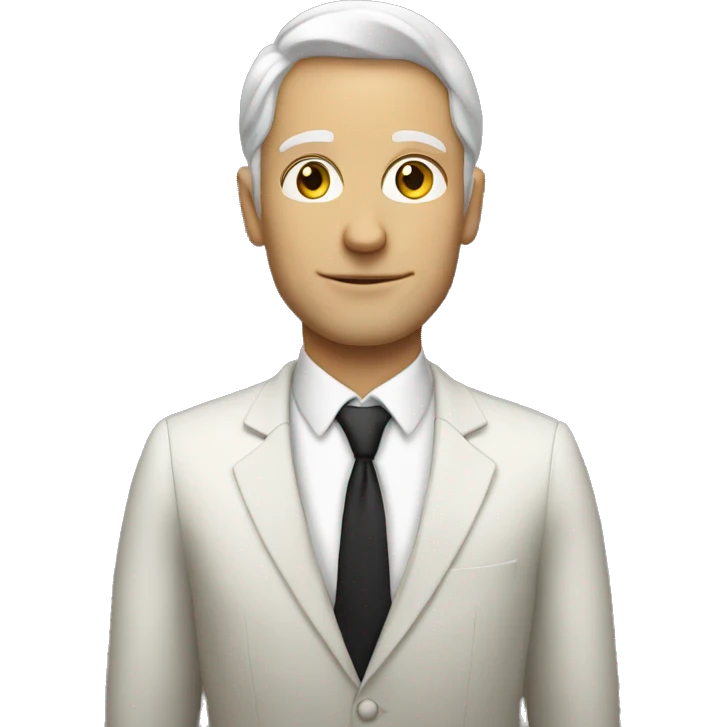 White solo man in formal attire no beard emoji