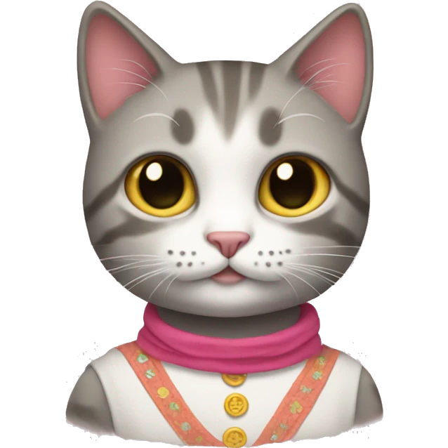 Un gato con vestido emoji