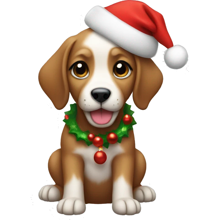 Christmas puppy emoji