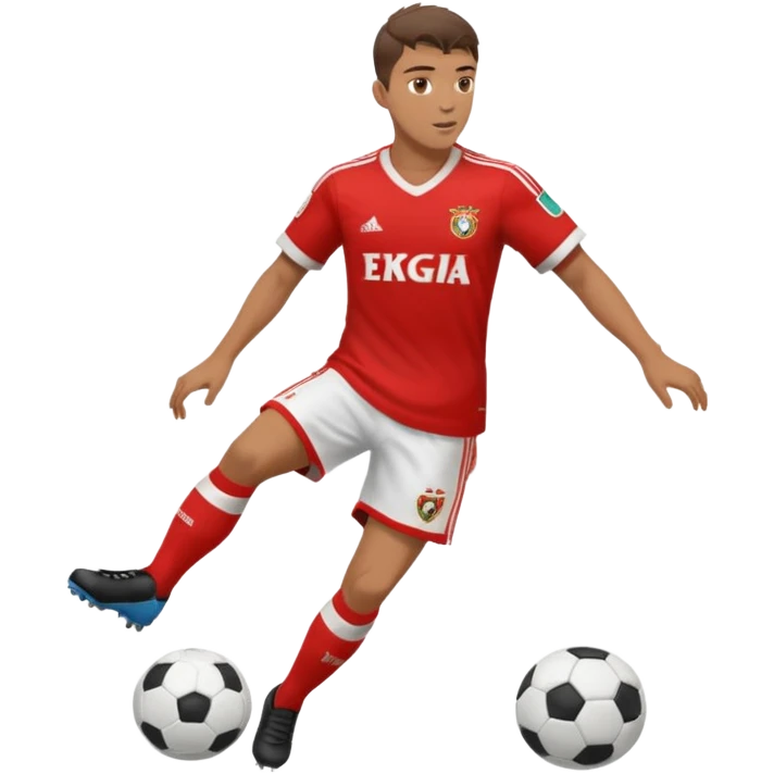 jogador do benfica a chutar a bola de futebol emoji
