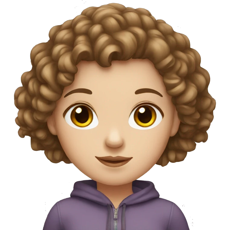 white girl brown curly hair standing emoji