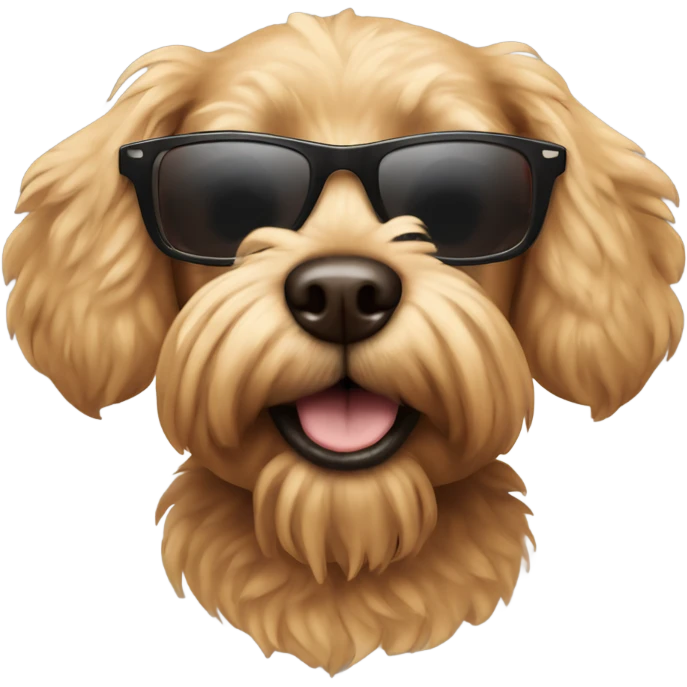 caniche brown dog with sunglasses on emoji