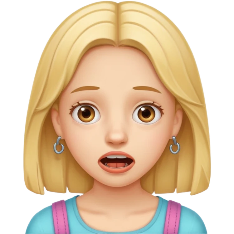 Braces girl, surprised expression emoji