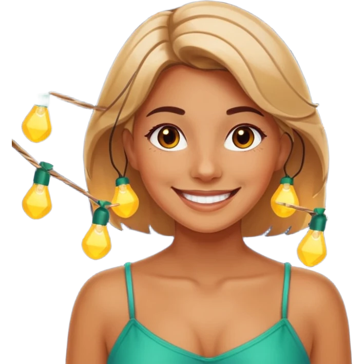 woMan posing with lights emoji