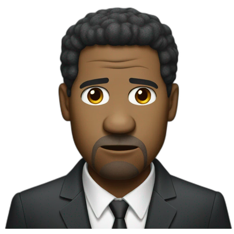 actor Denzel Washington angry cartoon wearing suit emoji