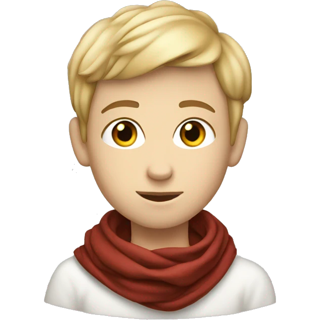 white teen kid with pashmina on emoji