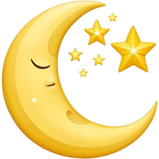 crescent moon with 3 stars around it emoji