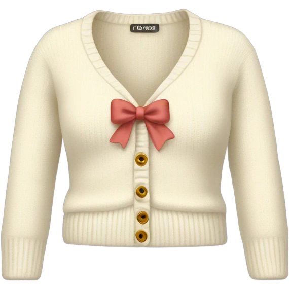short cream Cardigan with  bow emoji