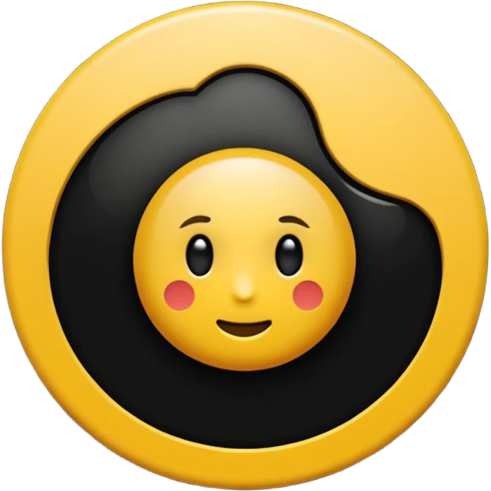 Un rond jaune foncé avec une étoiles noire au milieu emoji