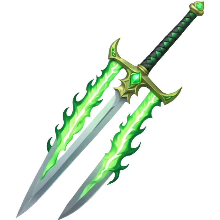 sword burning green flame emoji