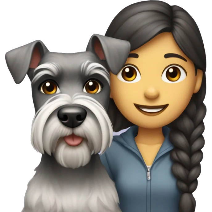 Schnauzer with a girl emoji