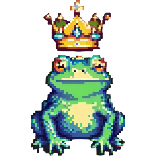 A crowned frog emoji