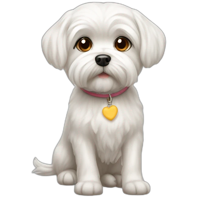 maltese dog short haired love cheese emoji
