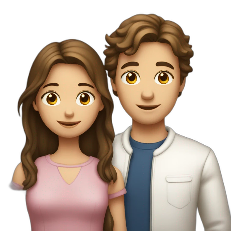 garçon blanc avec fille brune emoji