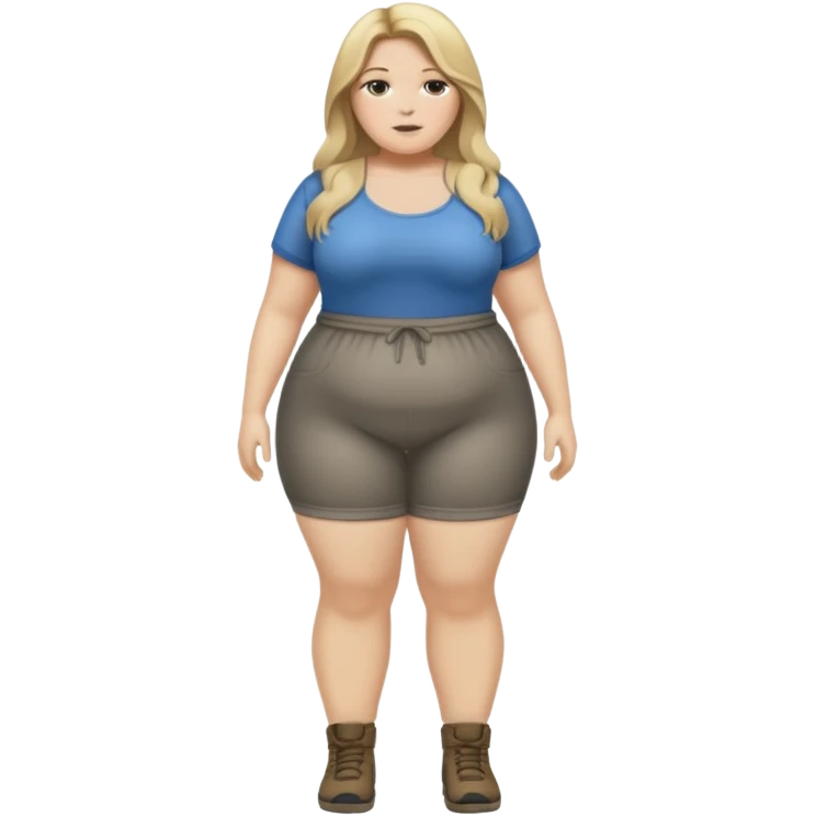 Full body nude plus size long hair dirty blonde emoji