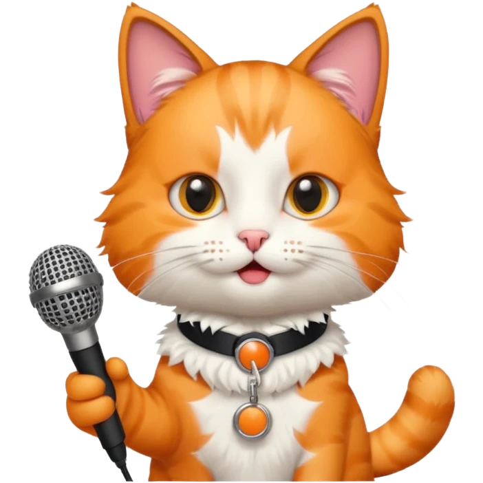 cat holding microphone emoji